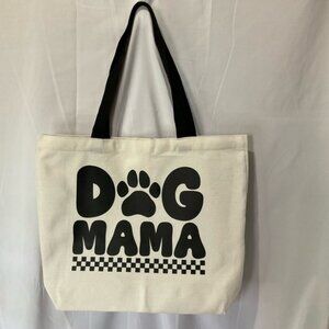 Handmade Canvas Tote Bag, Dog Mama 15” X 18” X 5”